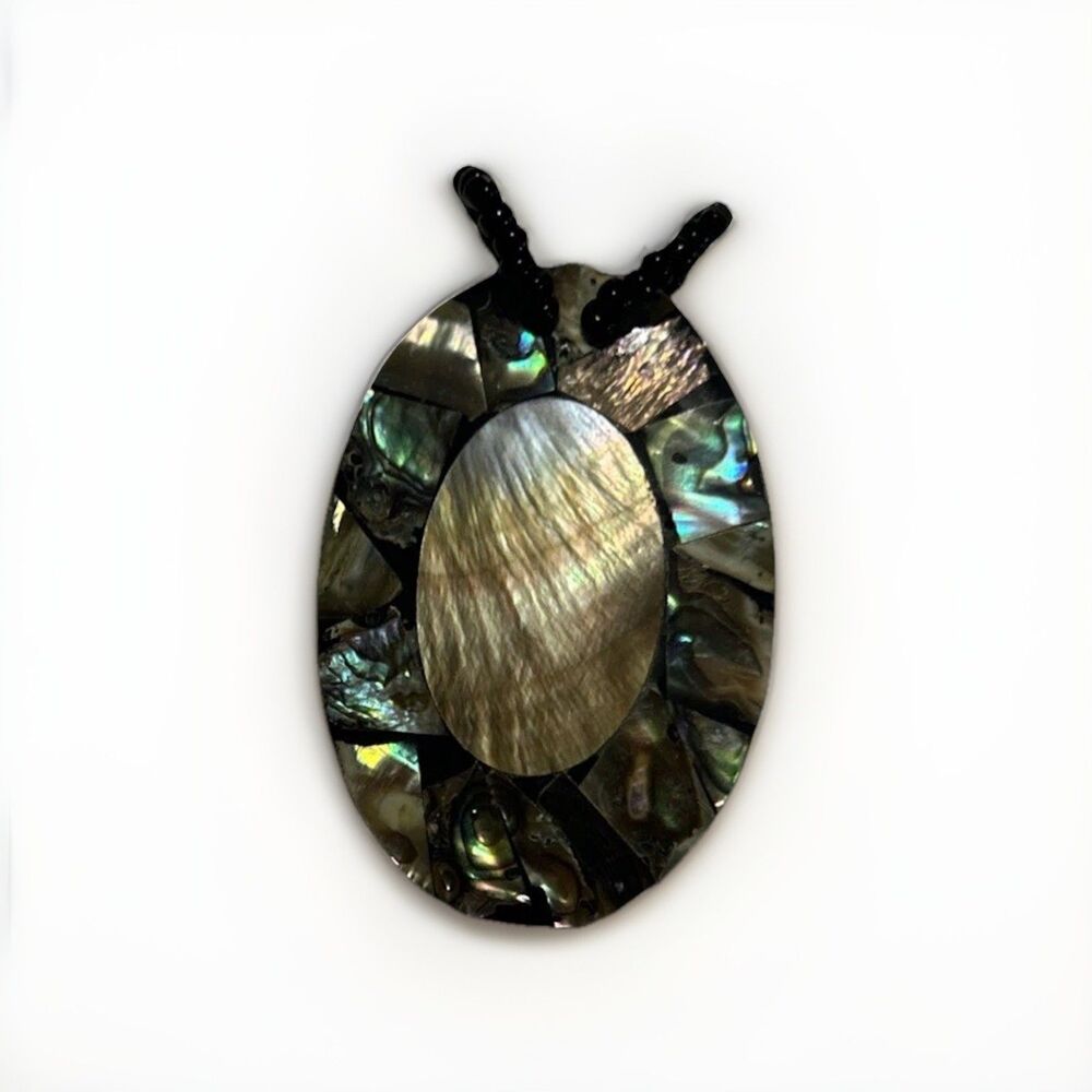Vintage Abalone Shell Mosaic Pendant Vacation/Resort Style